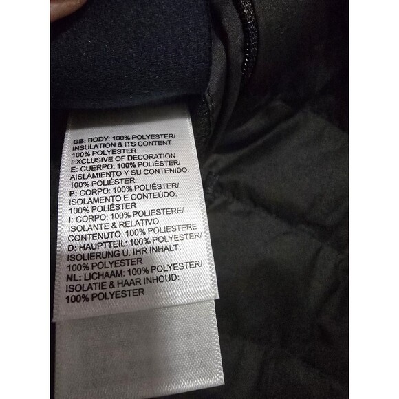 The North Face Womens sz L Black Quilted Jacket Fur Lined Full Zip - Picture 5 of 6